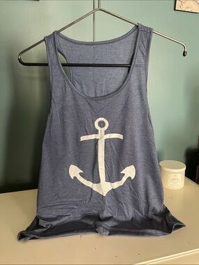 Navy Anchor Graphic Tank Top